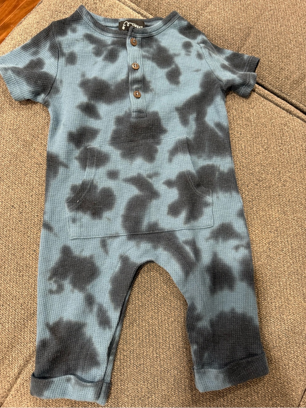 art class Blue and Black Tie-Dye Waffle Knit One-Piece
